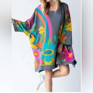 Natural life sweatshirt Womens One size oversized Billie Gray Floral